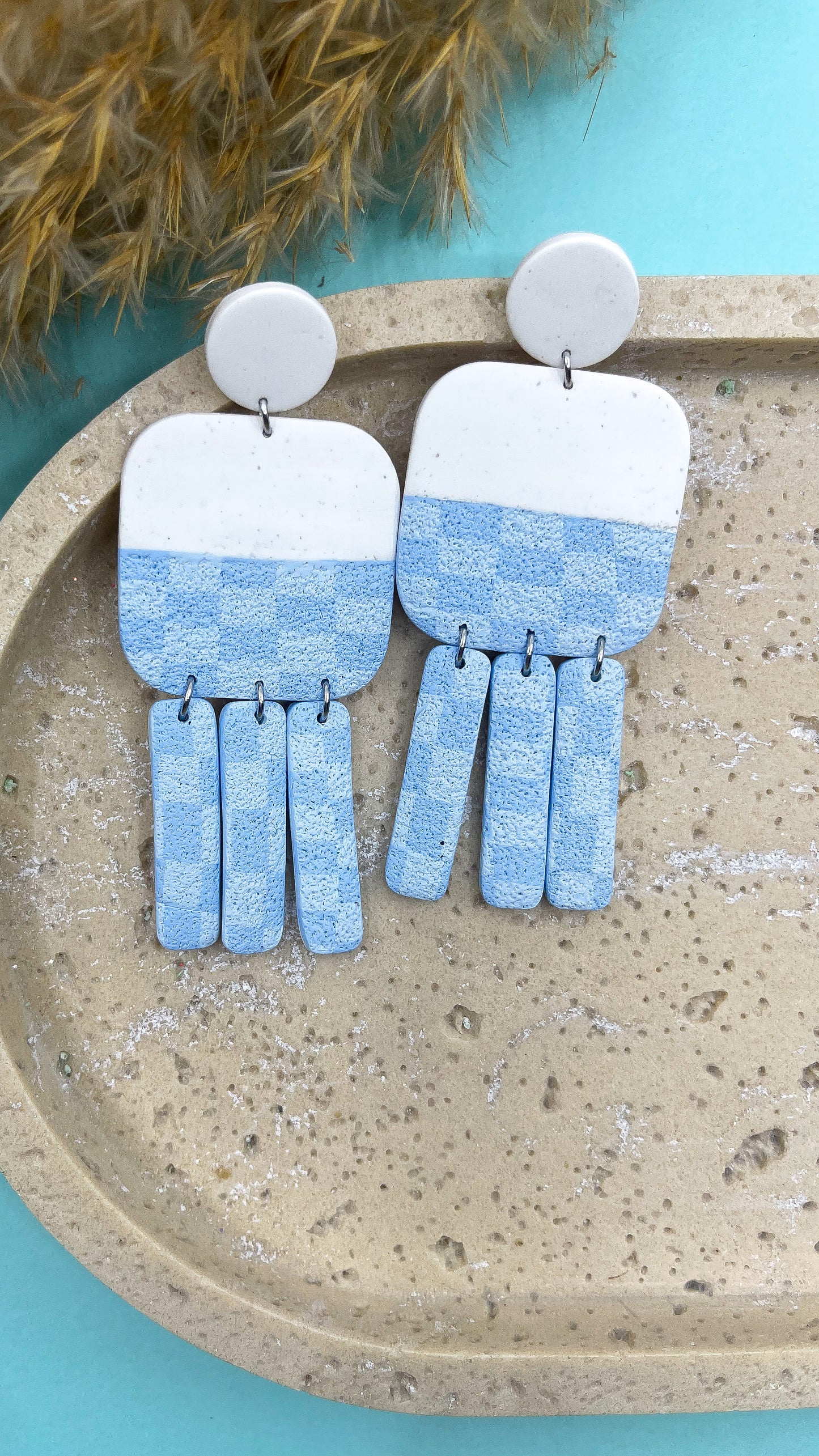 Spring | Checkered statement earrings 01