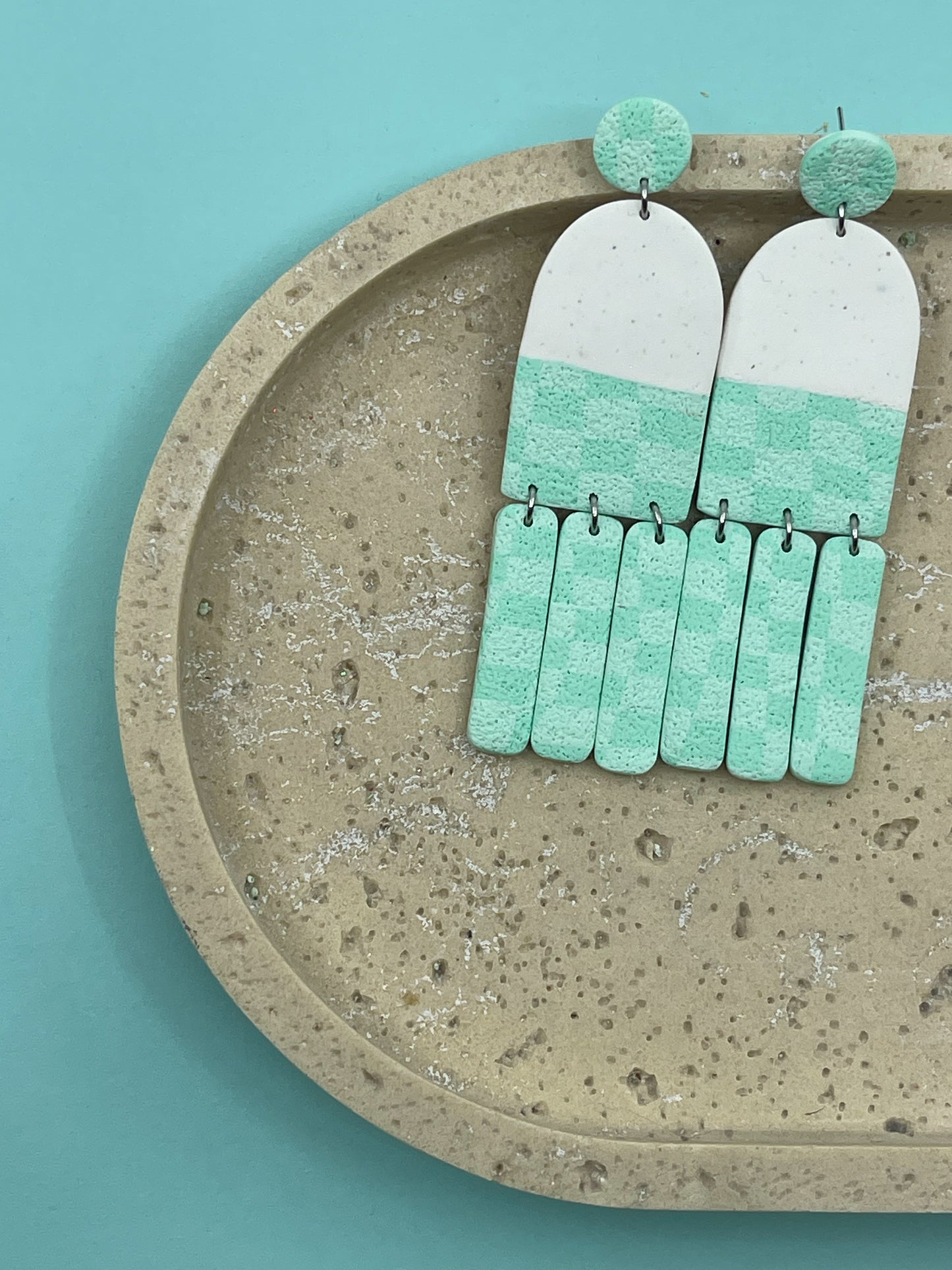 Spring | Checkered statement earrings 02