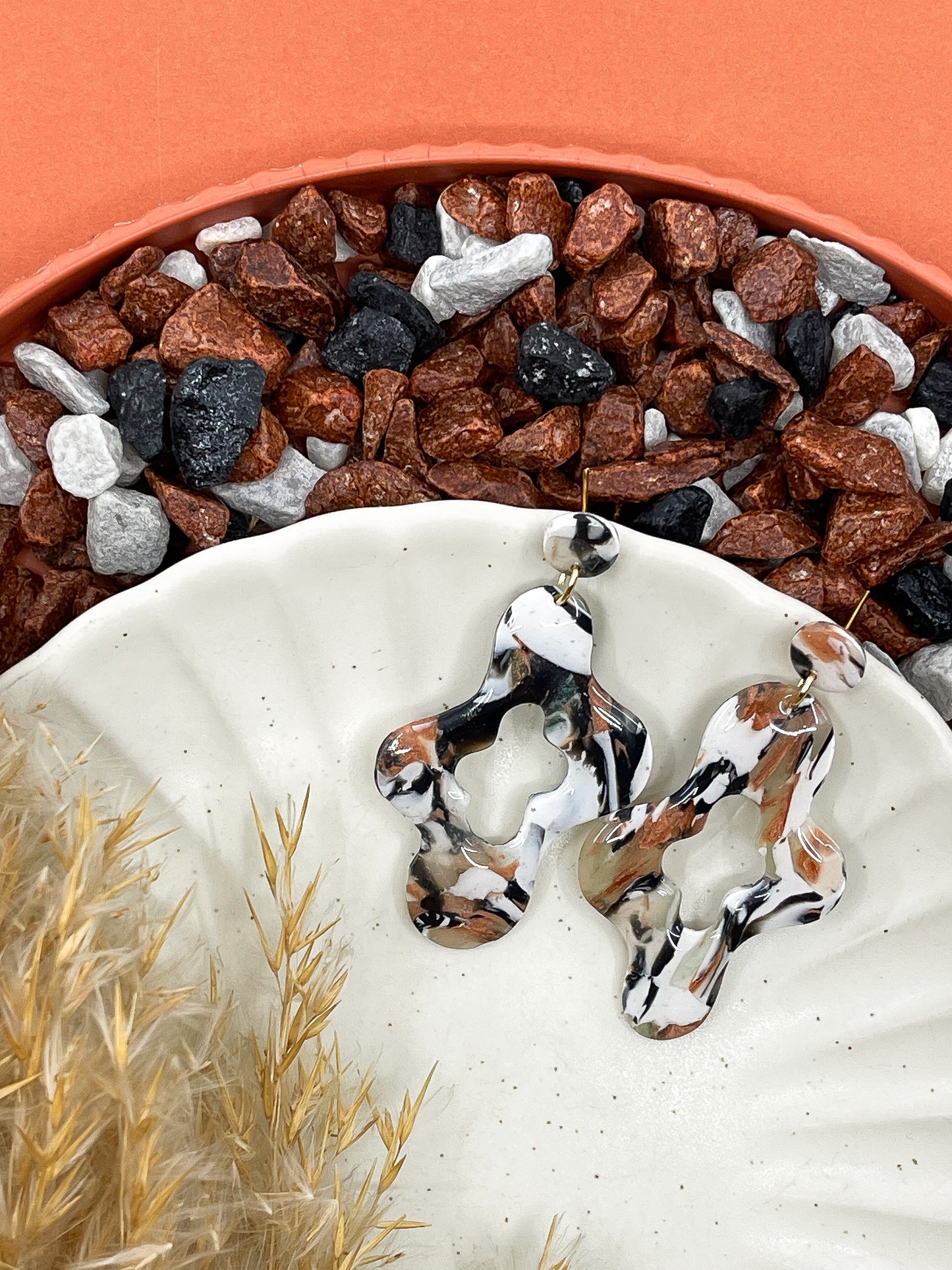 Stone | Marble statement earrings 03