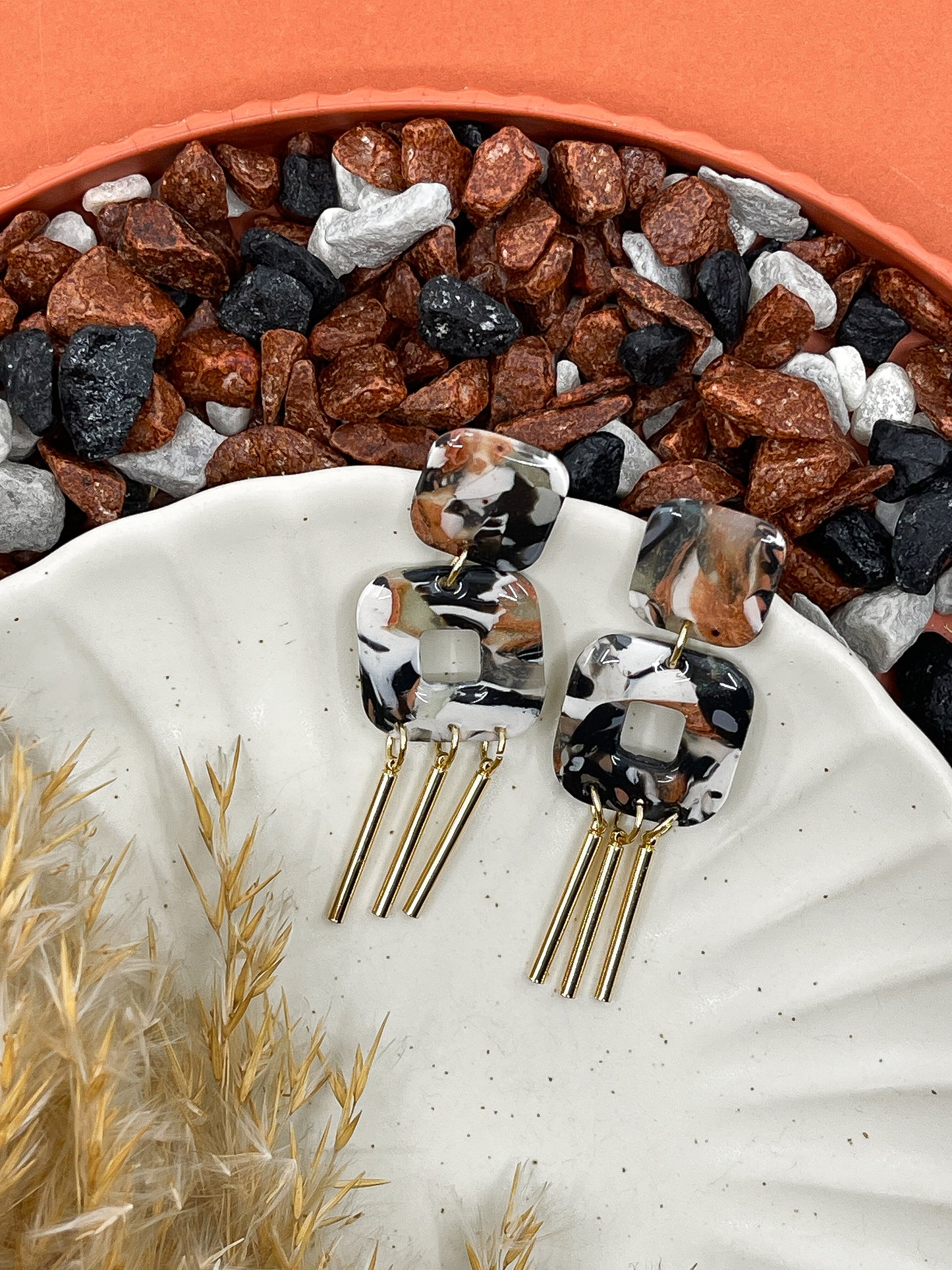 Stone | Marble statement earrings 04