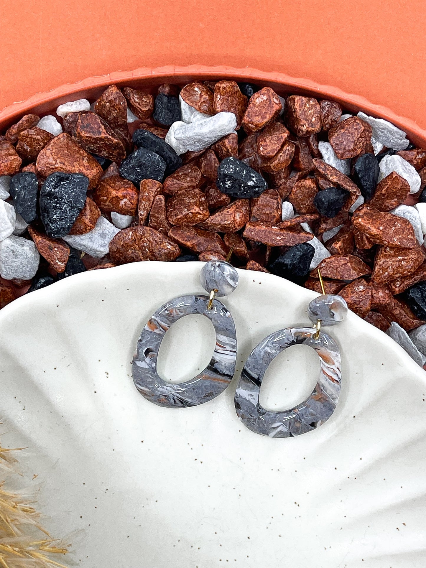 Stone | Marble statement earrings 06