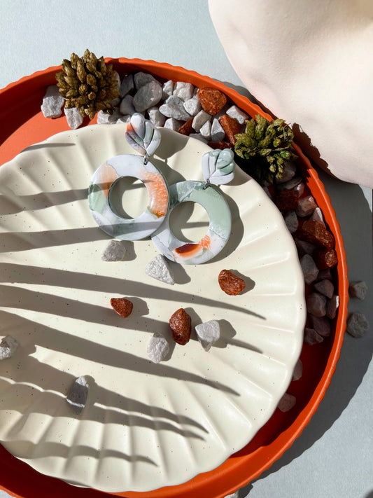 Forest | Glossy circular earrings