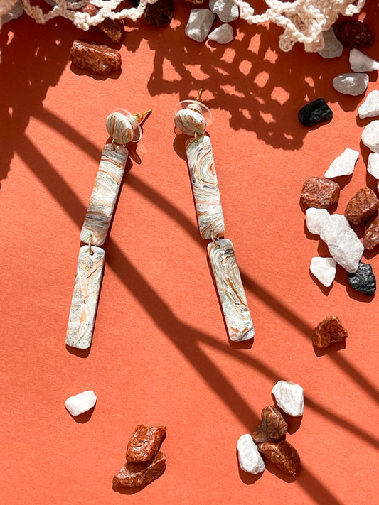 Snow | Agate marble dangles