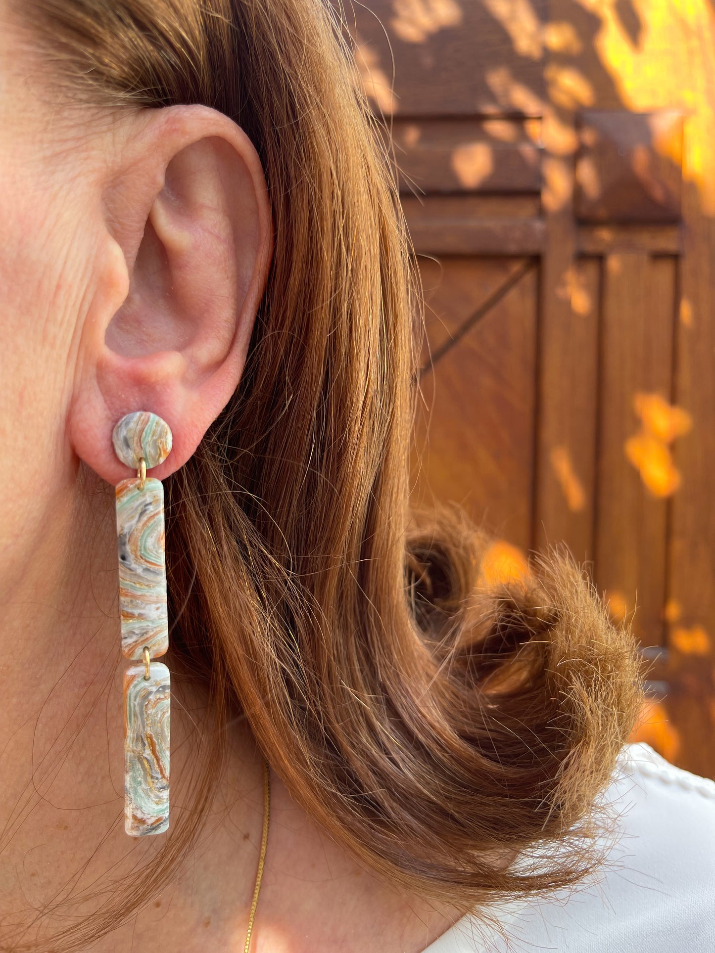 Snow | Agate marble dangles