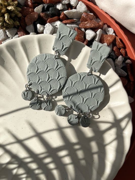 Sage | Textured statement earrings