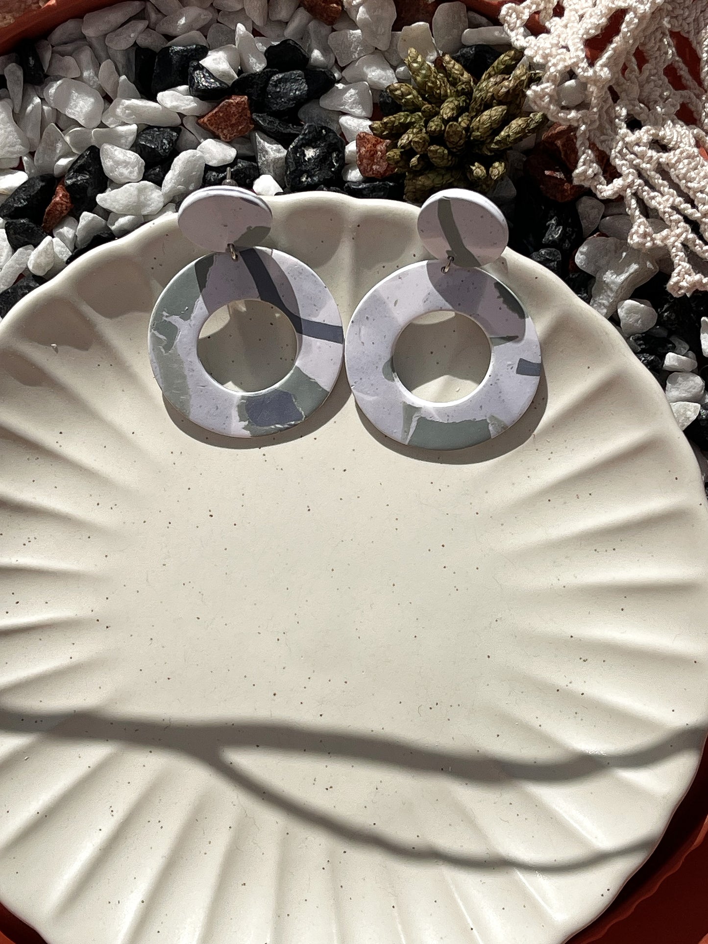 Forest | Matte circular earrings