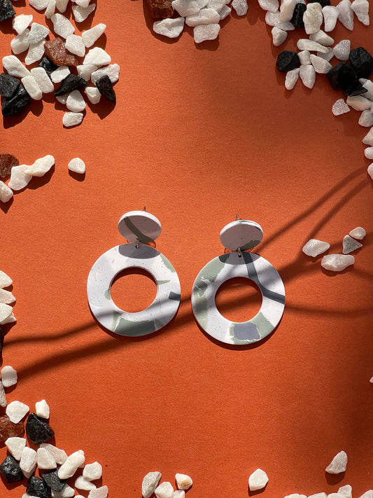Forest | Matte circular earrings