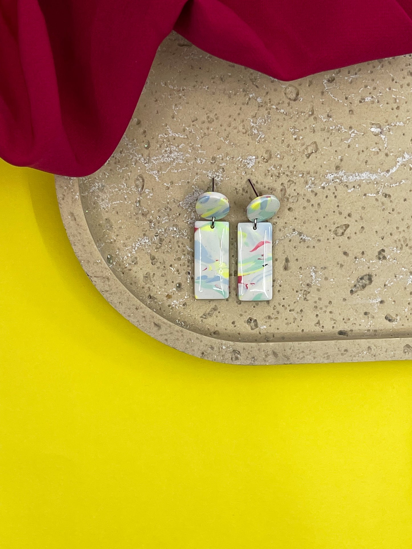 Spring | Small square dangle earrings
