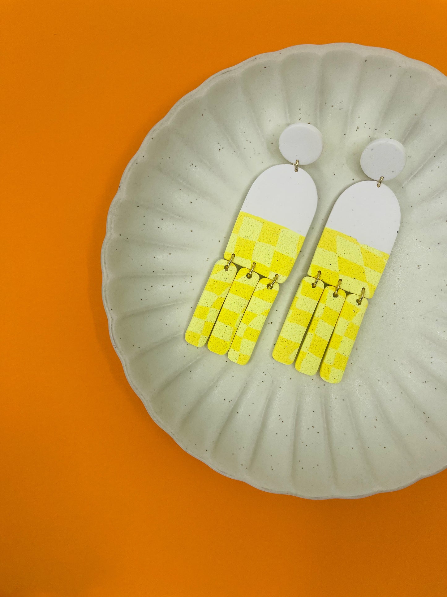 Spring | Checkered statement earrings 02